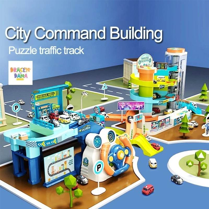 2in1 Urban Rail Track and Car Park Building Toy for Kids Shopee