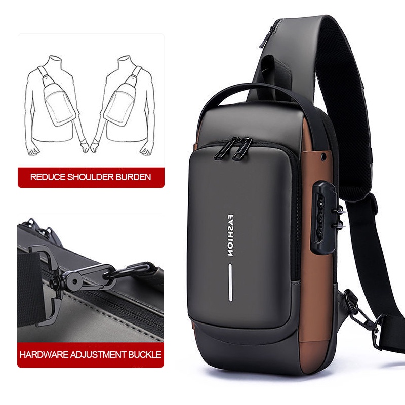 Anti theft crossbody bag for men Sling bag for men Chest bag for men waterproof motorcycle sling bag Shopee Philippines