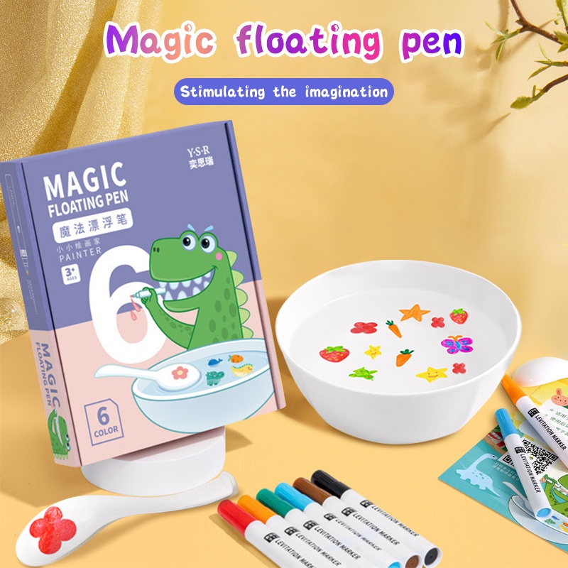 6 Color Magical Water Drawing Pen Water Floating Marker for Kids Toys Drawing Early Education