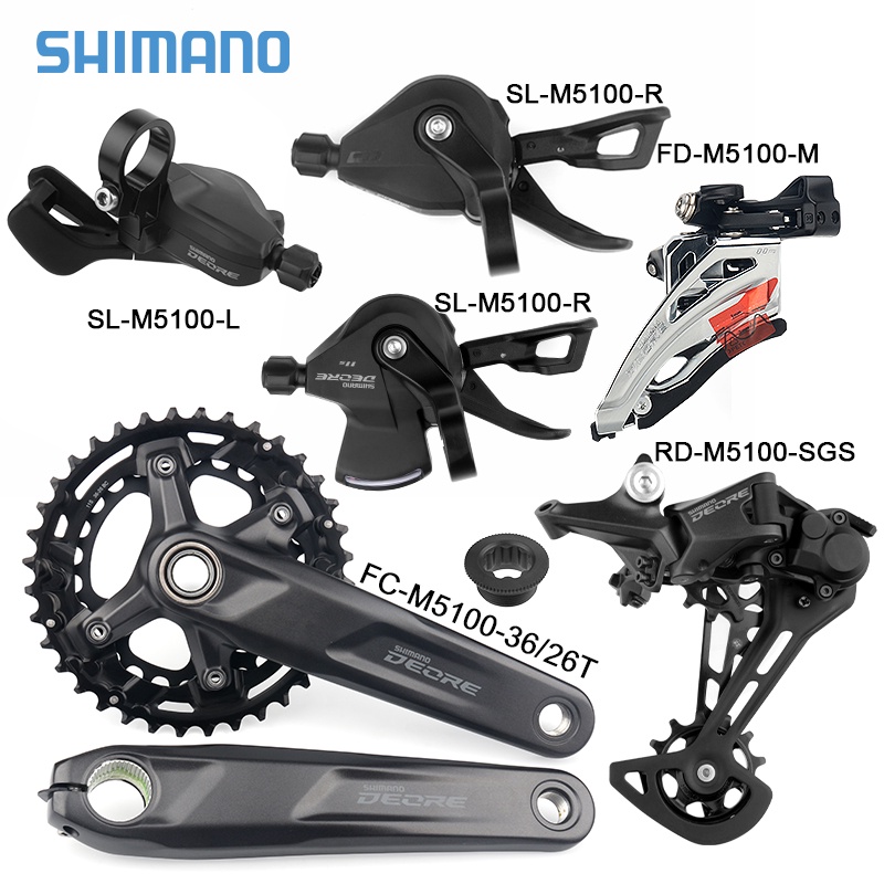 Shimano Deore M5100 2x11 Speed Groupset Shifters Frontrear Derailleur Crankset Cassette Chain 6634