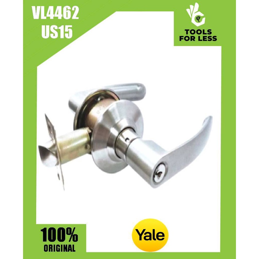 Yale Essential Privacy Satin Nickel Tubular Door Knob Lever Set for