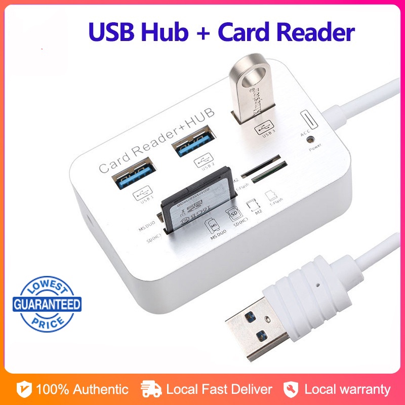 SD/TF/MS/M2 Card Reader All In One USB Port Extension USB Hub Memory