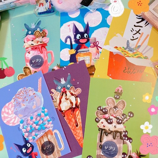 ☈Ghibli Totoro Jiji No Face Cafe Howl Sophie Calcifer and BNHA Deku