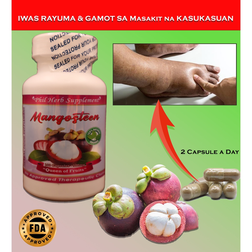 Mangosteen Capsules Iwas Rayuma Gamot Sa Masakit Na Kasukasuan Panglaban Sa Cancer 100pcs 5336