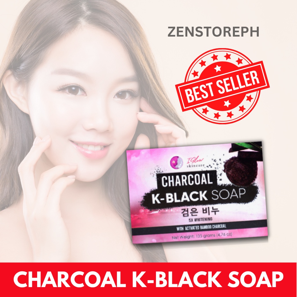 Charcoal KBlack kblack Soap Iglow Activated bamboo charcoal soap