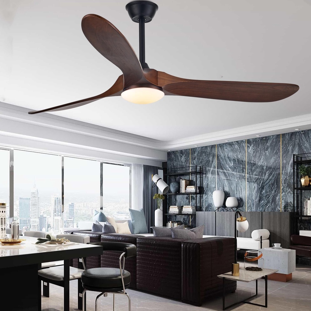 60 Inch Ceiling Fan Industrial Vintage Wooden Ventilator With Light 