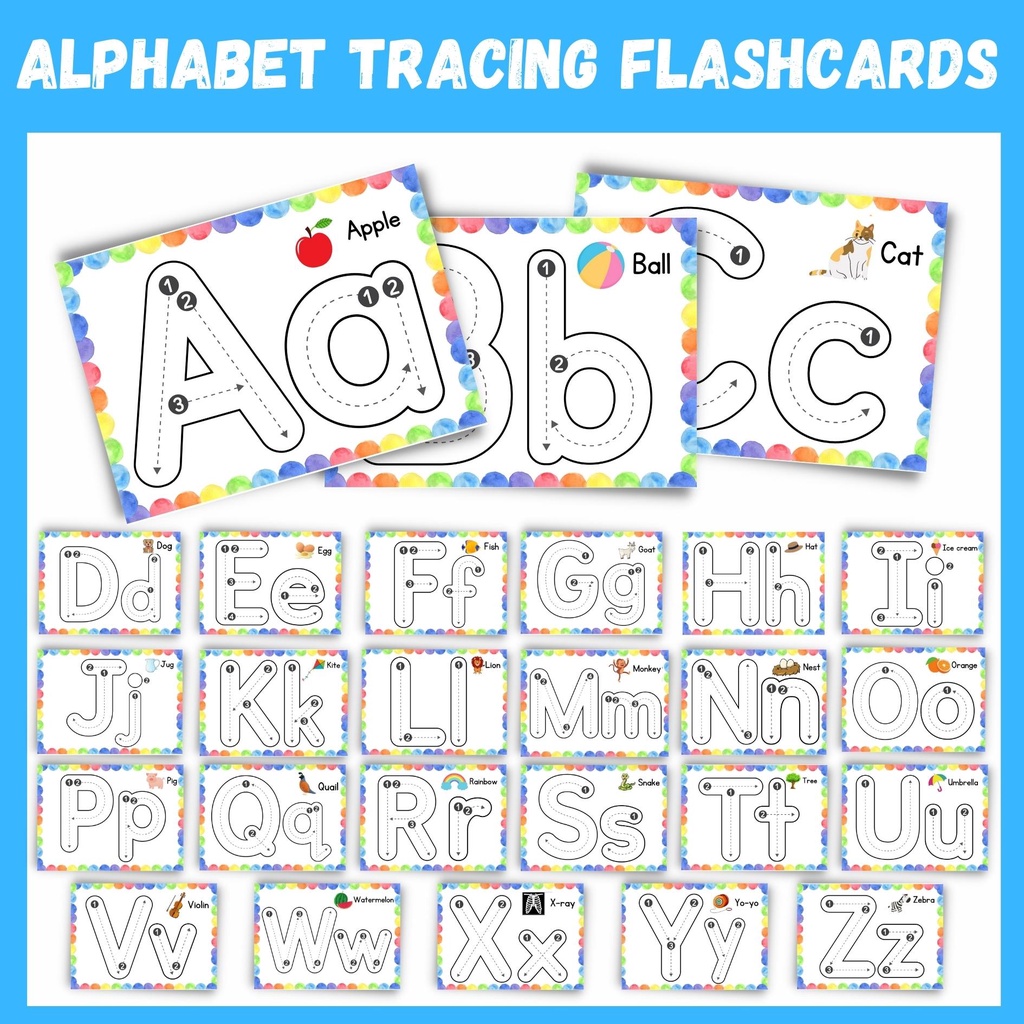 Alphabet Tracing flashcards | Shopee Philippines