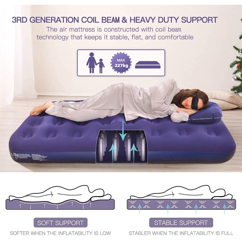Bestway Inflatable air bed Double Person airbed WITH FREE Manual Air
