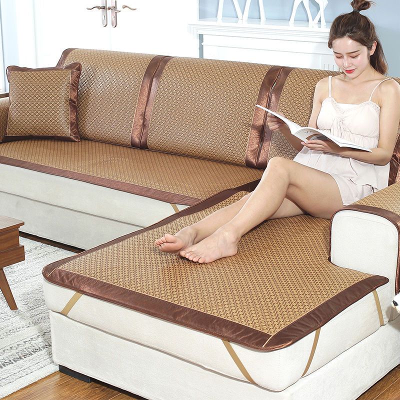 Sofas♧ ☃Sofa cushion summer mat summer universal nonslip rattan mat