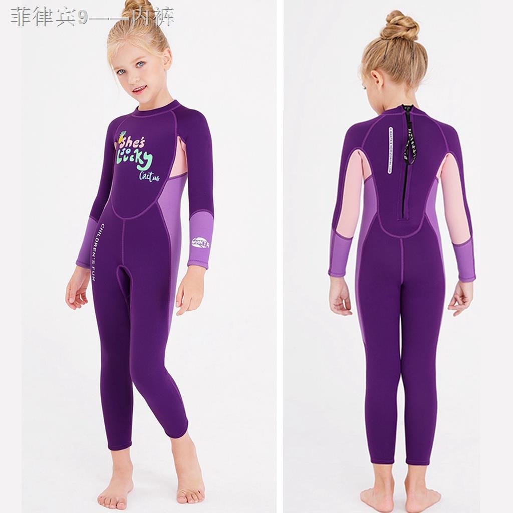Climber Wetsuit Kids Girls 2.5mm Neoprene Suit Children Scuba Diving