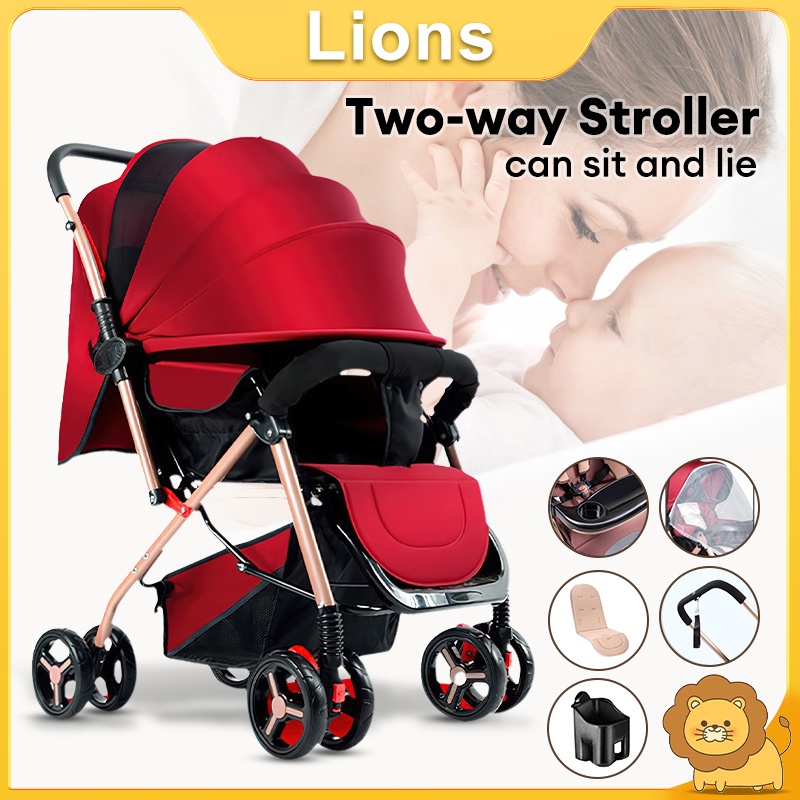 Baby Stroller Comfortable Seating Reversible Two Way Baby Push Car Sit ...