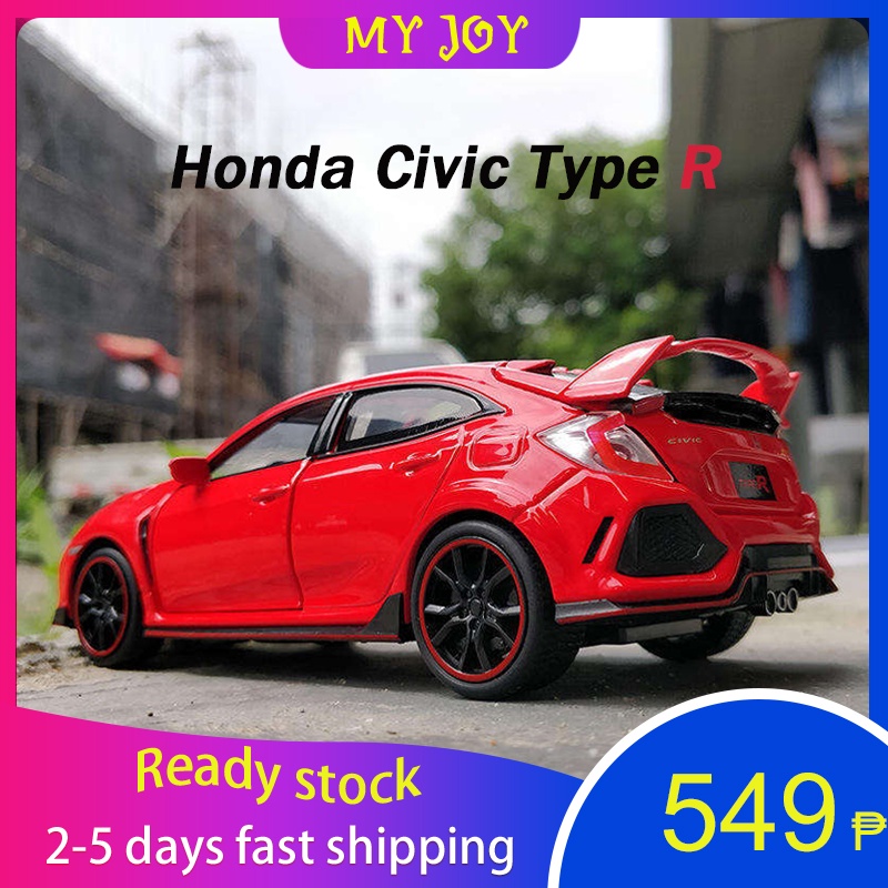 1:32 Honda Civic TYPE R Car Models Alloy Diecast Toy Vehicle Doors ...
