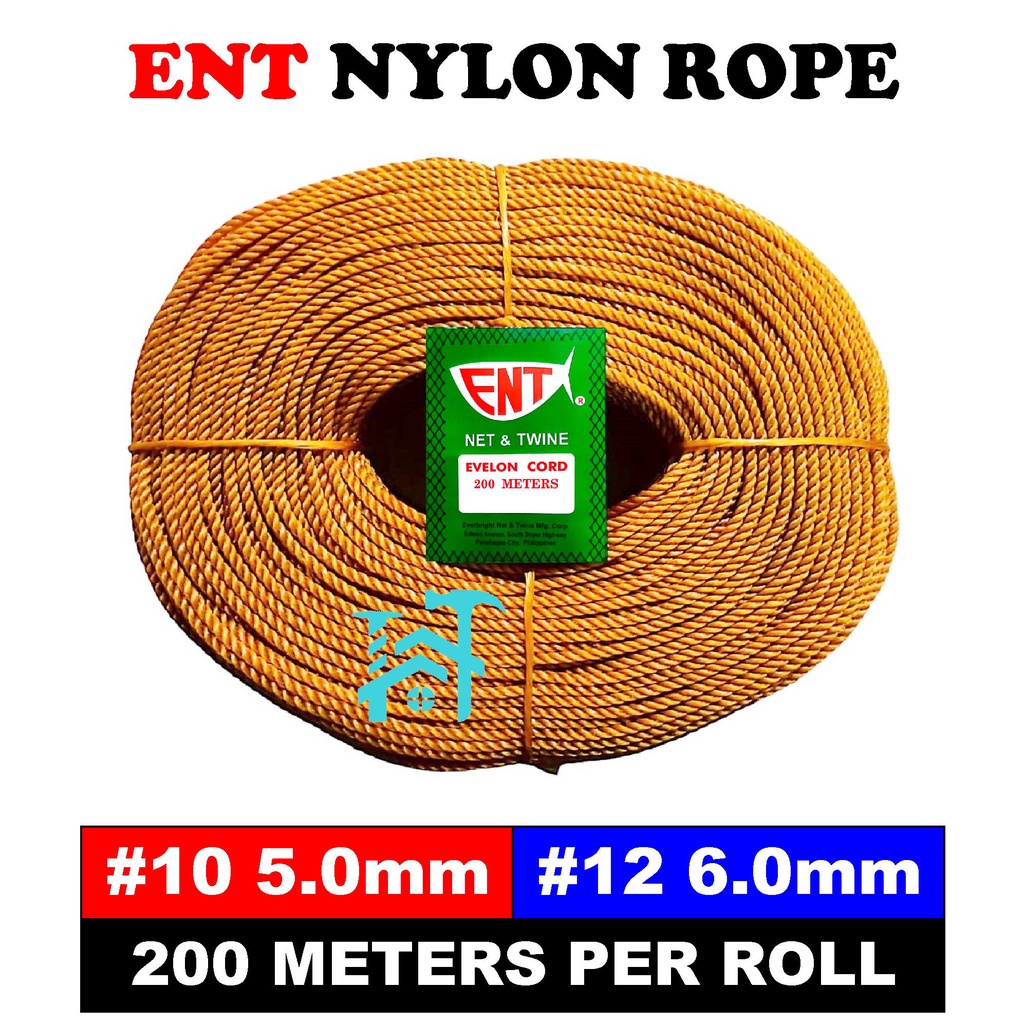 ENT NYLON ROPE EVELON CORD SIZE 10 & 12 (SOLD PER ROLL) Shopee