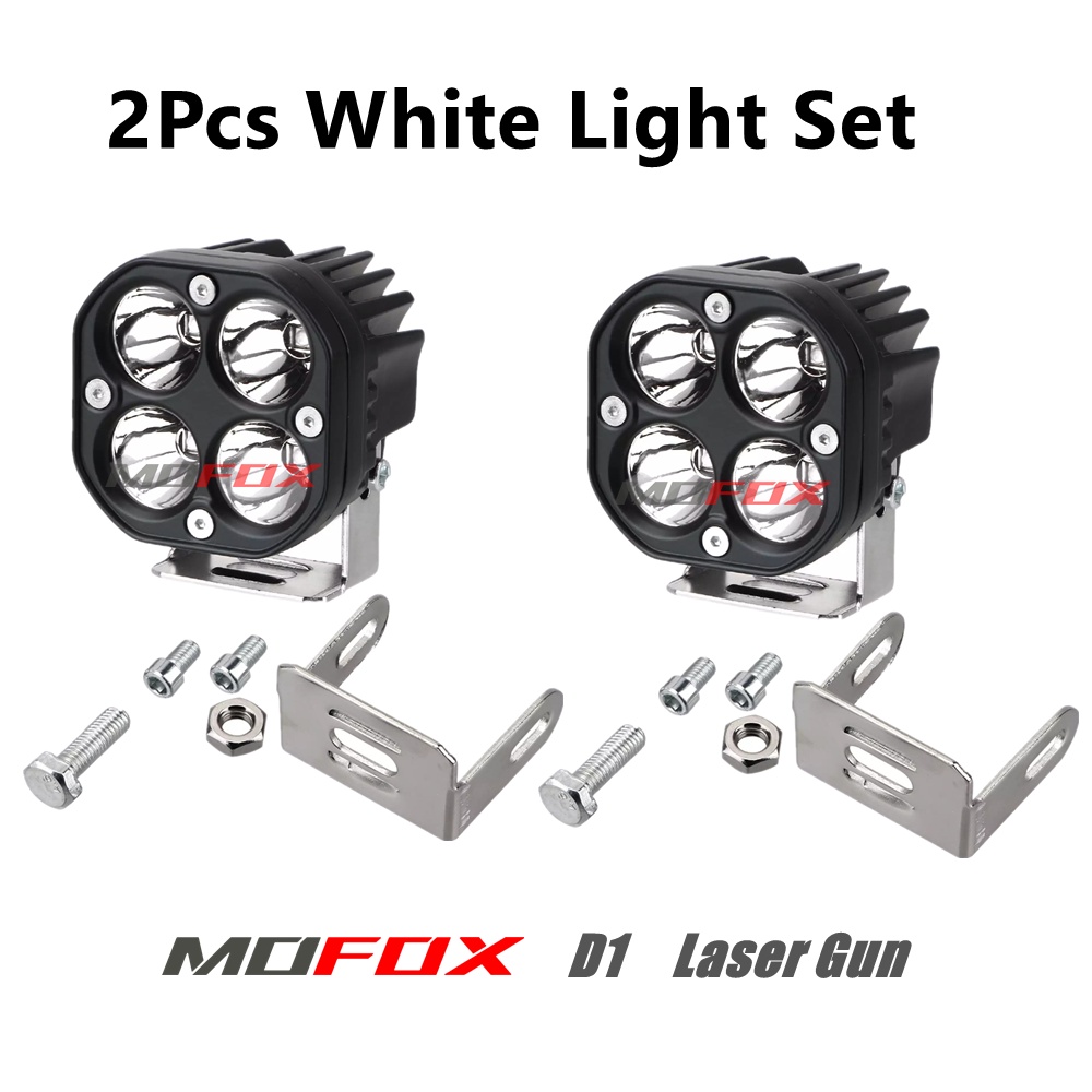 MOFOX D2 Laser Gun Led Light Motorcycle 2in1 White&Yellow Fog Light