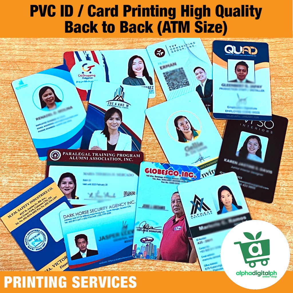 PVC ID Card Printing High Quality Non Fade ATM Size Shopee Philippines