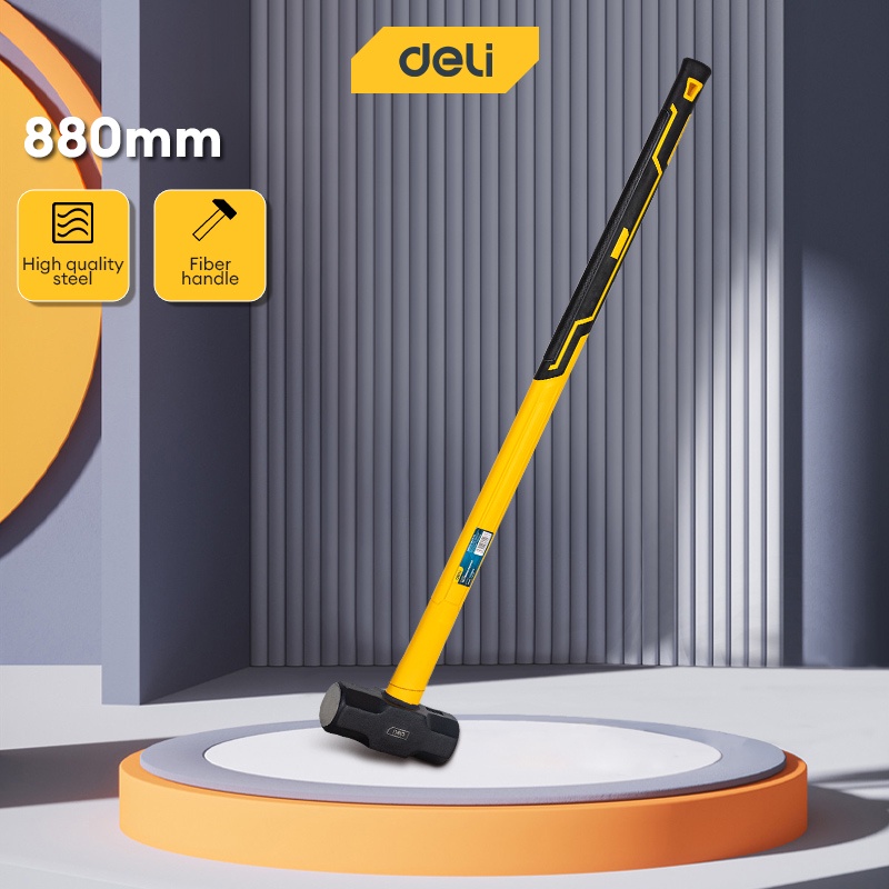 Deli 8LB Sledge Hammer Heavy Duty Demolition Steel Sledge Hammer With ...