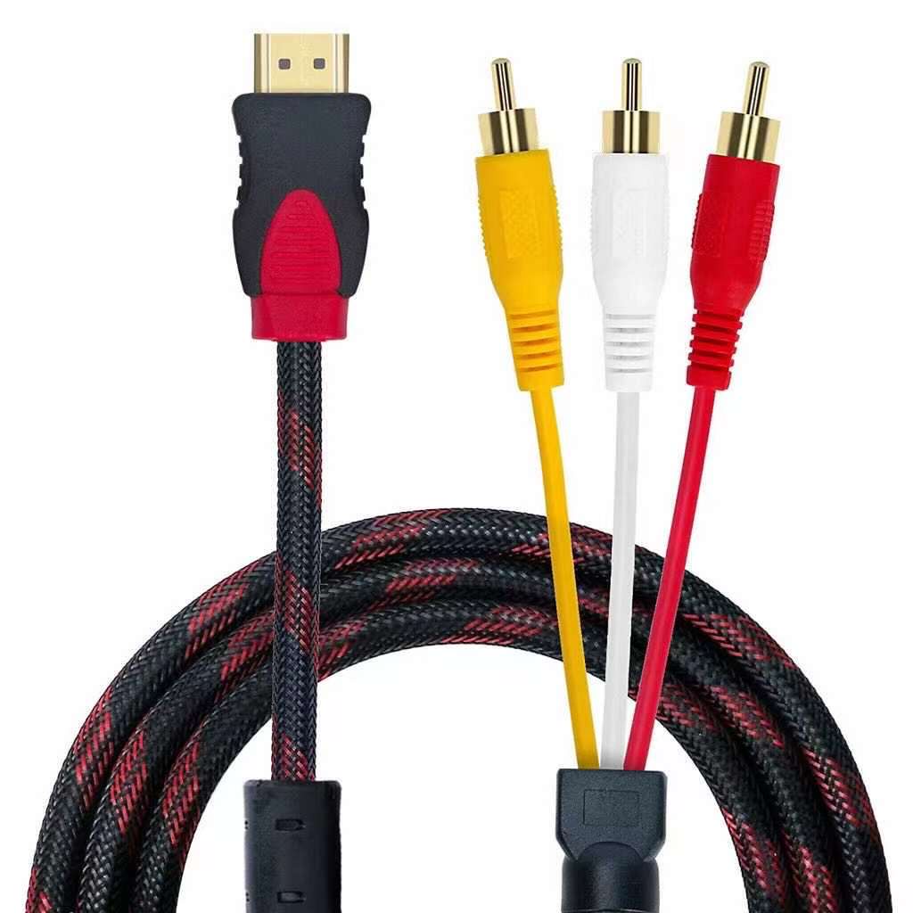 COD HDMI Male to 3 RCA Audio Video AV Cable Cord Adapter Converter ...