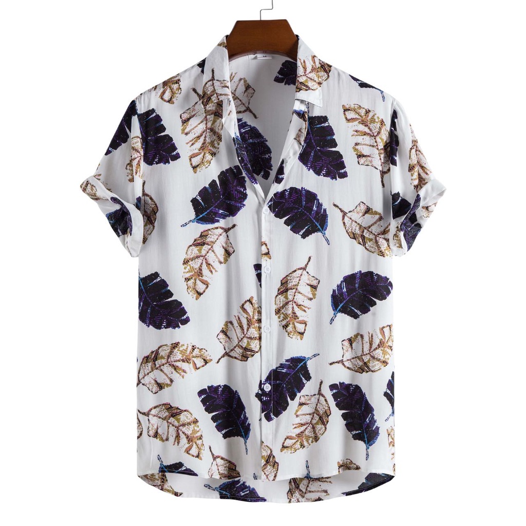 FLORAL DESIGN SUMMER BEACH ATTIRE POLO SHIRTS FOR MEN | Shopee Philippines