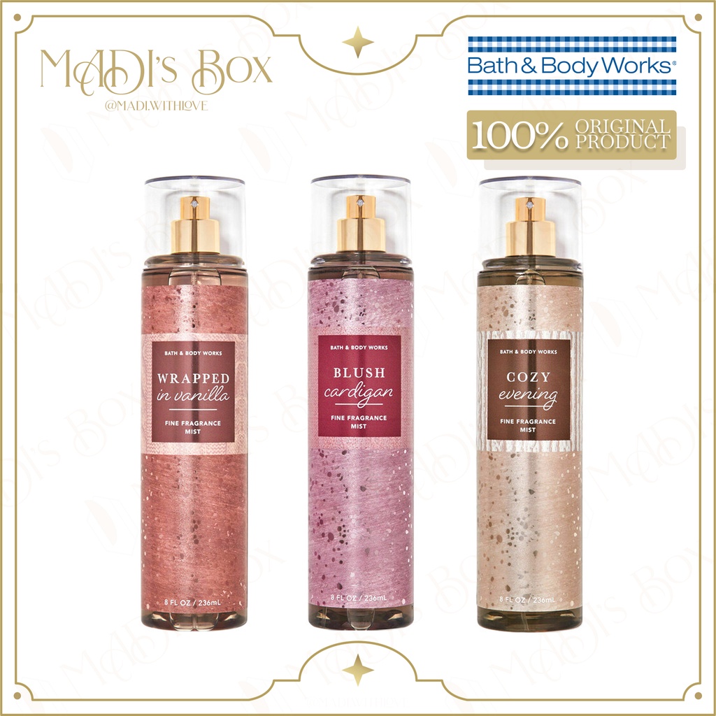 Bath & Body Works Wrapped in Vanilla, Blush Cardigan, Cozy Evening