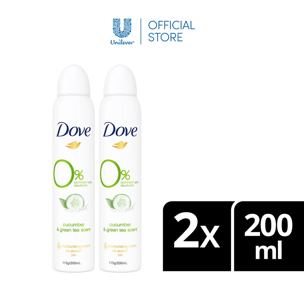 [BUY 1 GET 1 FREE] Dove Zero 0 Aluminum Deodorant Spray Cucumber