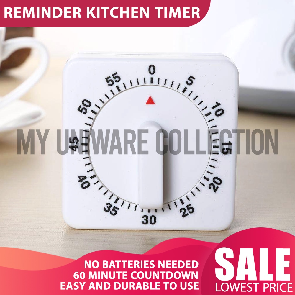 Novelty Kitchen Square 60 Minute Mechanical Timer Reminder Counting ...