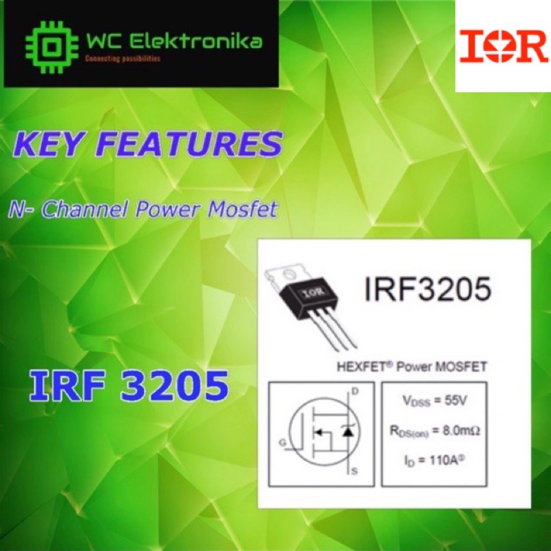 TRANSISTOR IRF3205 N CHANNEL MOSFET ORIGINAL 1pcIn stock Shopee