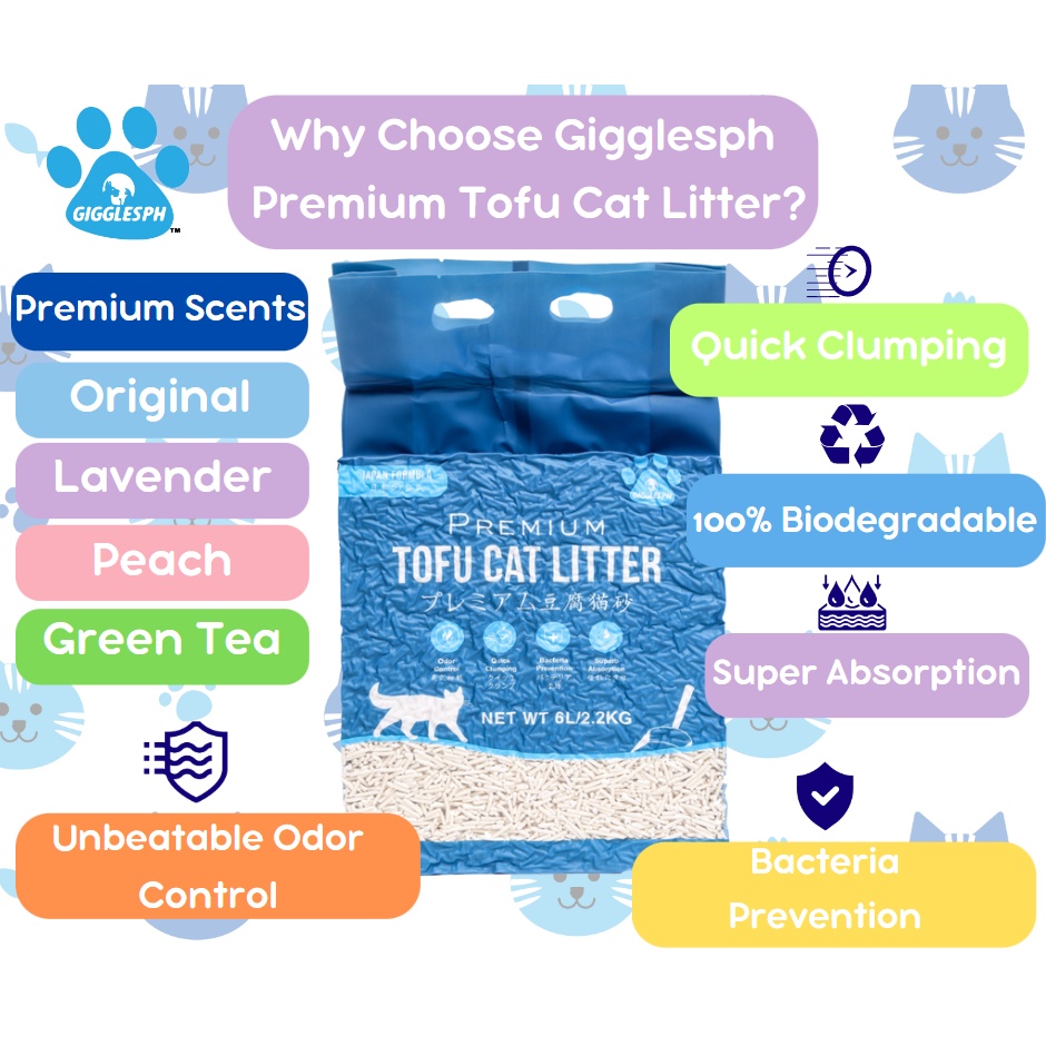 GigglesPh Premium Tofu Cat Litter 6L/2.2kg Shopee Philippines