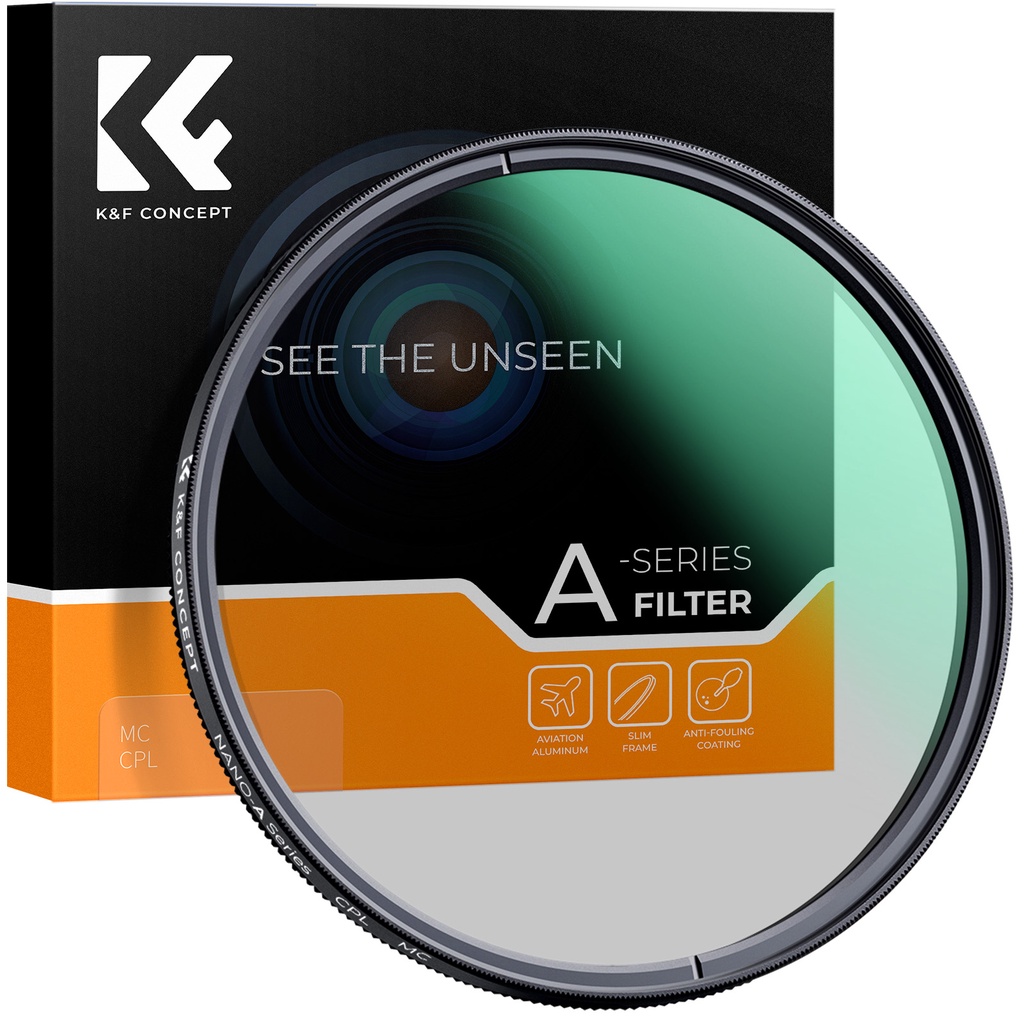 K&F Concept Circular Polarizer Lens CPL Filter slim 37- 82mm Layer Super  Slim Multi Coated Lens Filter