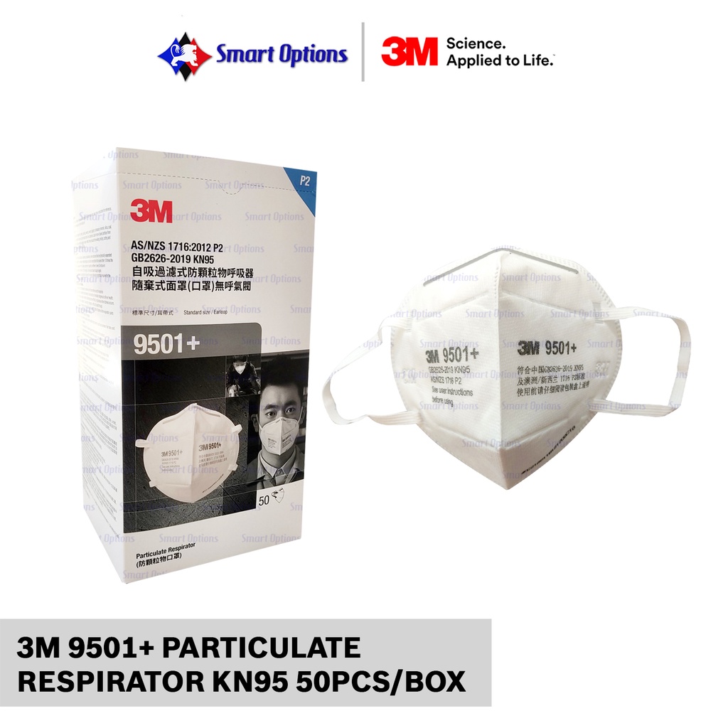 3M 9501+ PARTICULATE RESPIRATOR KN95 1BOX/50PCS. Shopee Philippines