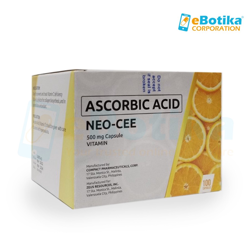 NeoCee (Ascorbic Acid) Capsule 100pcs/PerBox Shopee Philippines