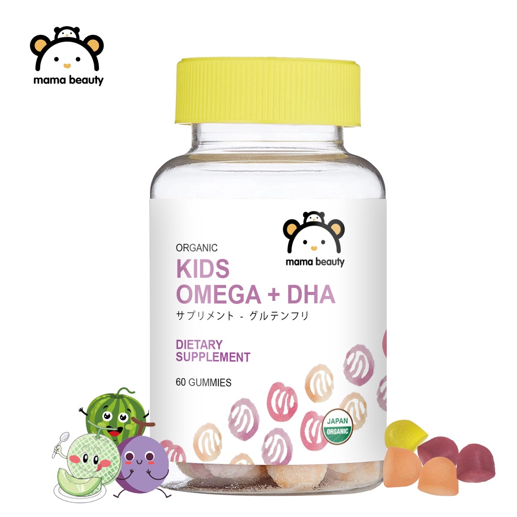 MAMA BEAUTY Kids Gummies Omega+DHA Vitamin Gummy,DHA Kid Brain Supplement,Boosts Immune Vitamin