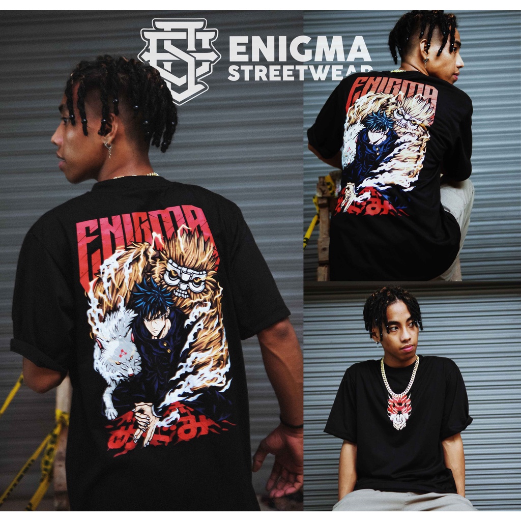 Enigma Streetwear Jujutsu Kaisen Anime Trending T Shirt For Men Black Pro Club Cotton Unisex 