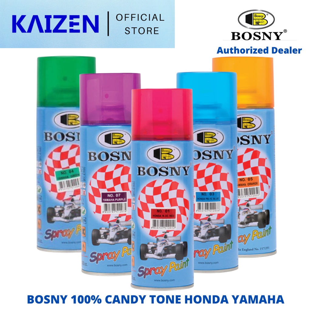 Original BOSNY 8 Colors Candy Tone Honda/Yamaha Color Acrylic Spray