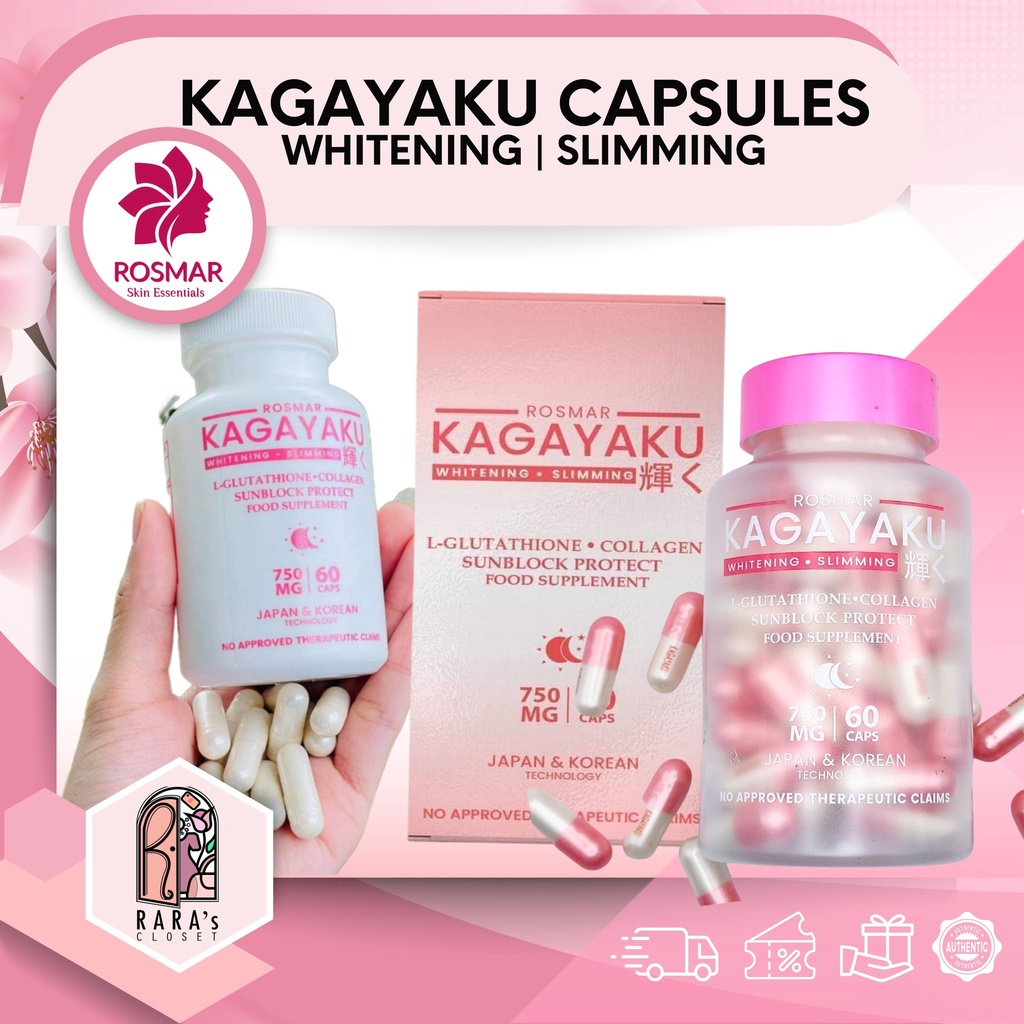 ROSMAR KAGAYAKU CAPSULES Whitening & Slimming Gluta , Collagen