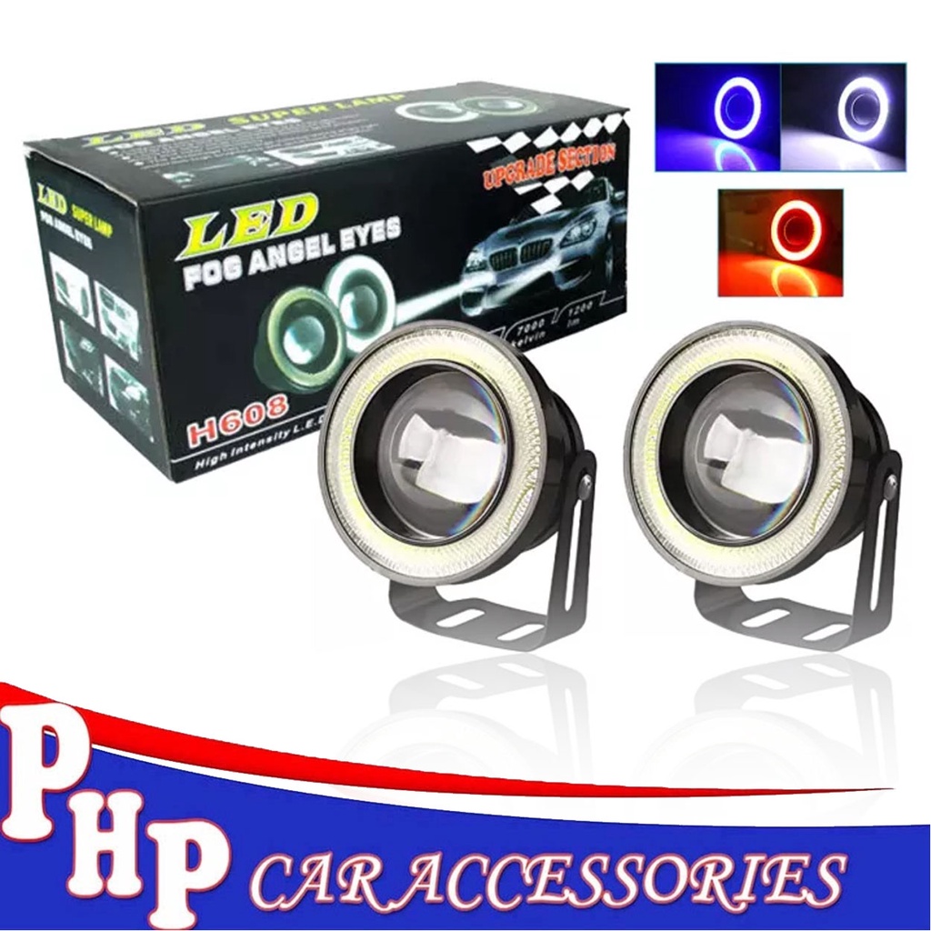 2Pcs/lot Car Fog lights Universal Waterproof 1200Lm Angel Eyes COB LED DRL Driving Lights 12V