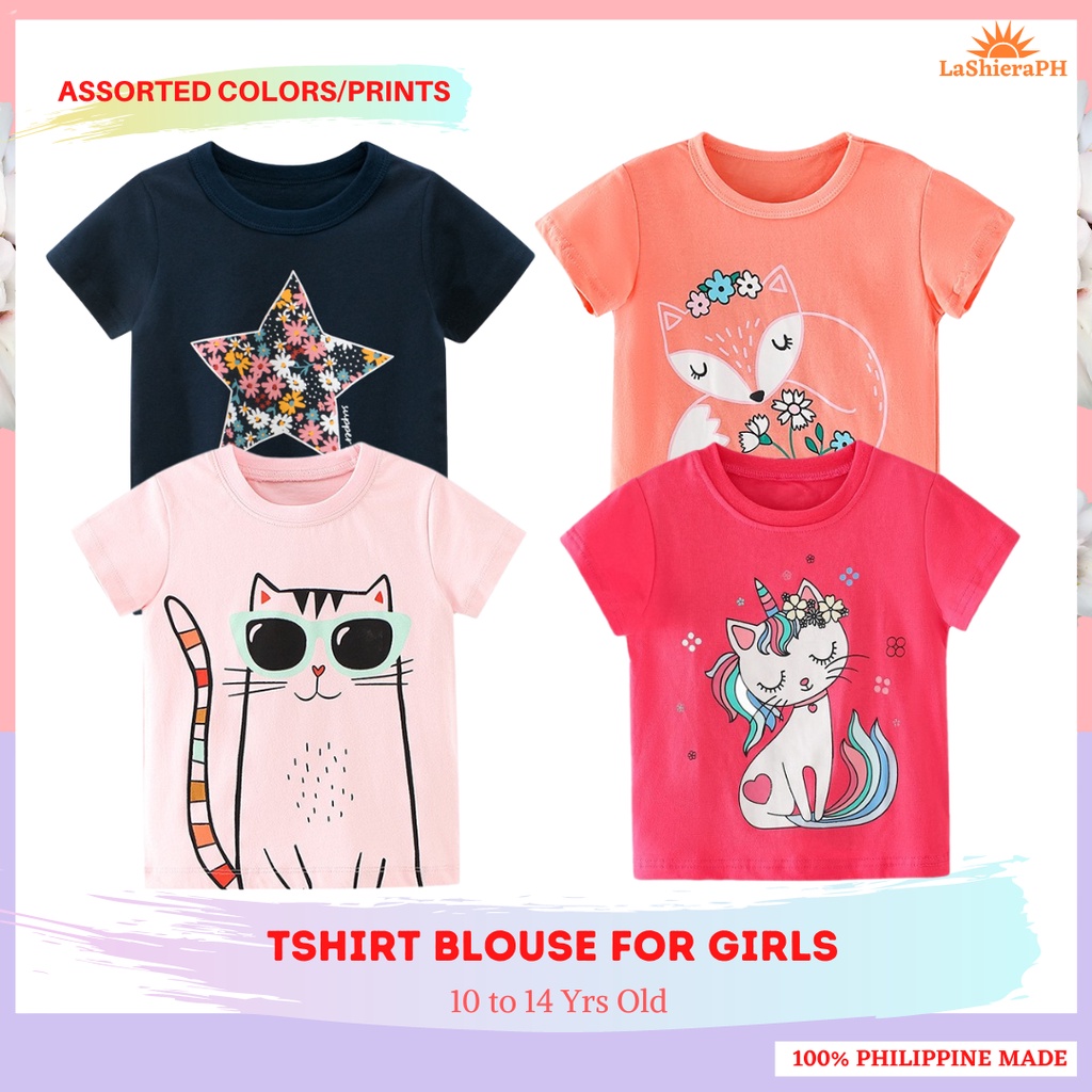 ASSORTED Cotton Tshirt Blouse for GIRLS (1014 Yrs Old) Random Prints