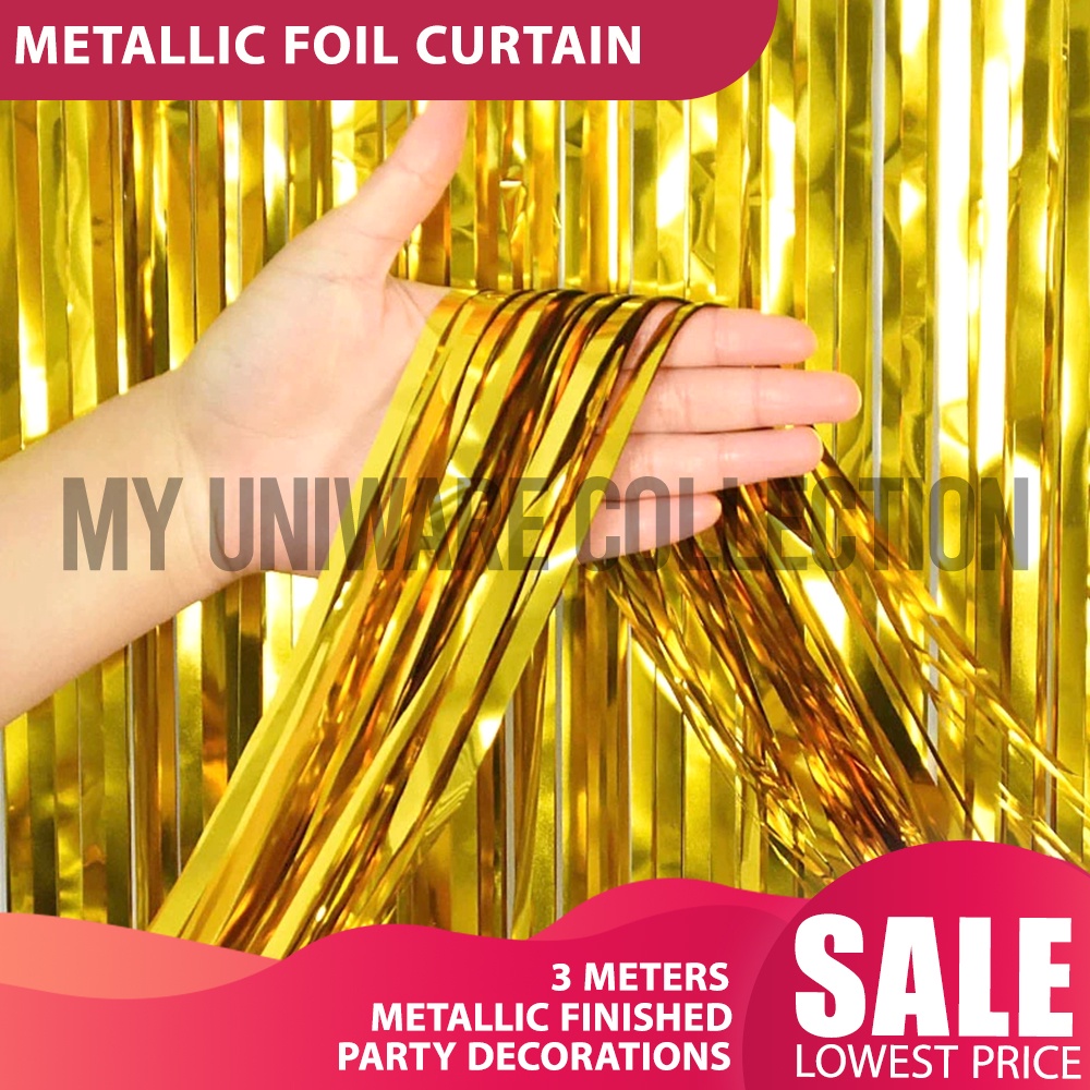 3 meters Foil curtain metallic foil curtains birthday party decorations