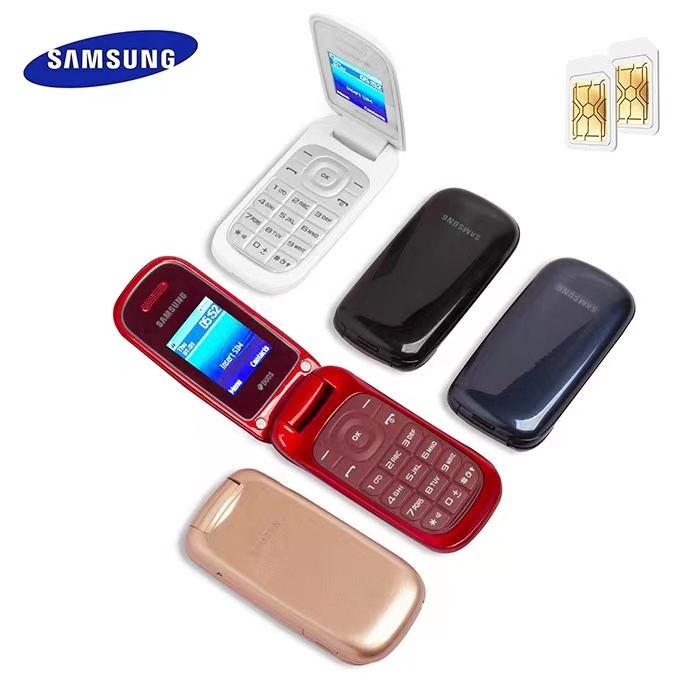 Flip Phone Original Samsung E1272 GSM 2G Four Band Mobile Phone Button