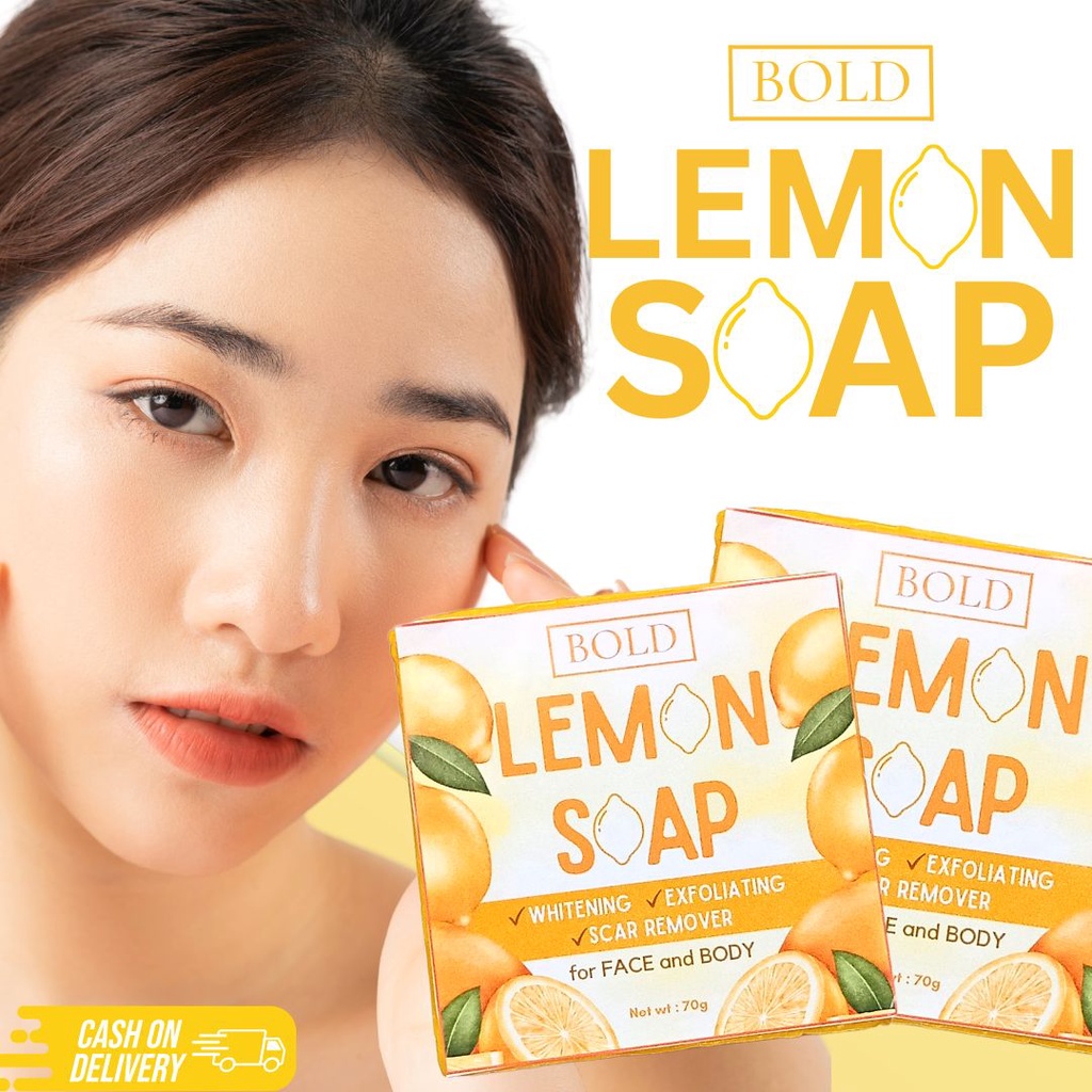 BOLD LEMON SOAP 70g Whitening Exfoliating Scar Remover 20x
