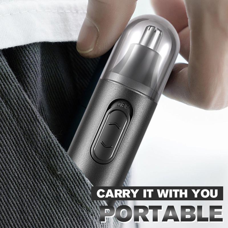 Portable Electric Nose Hair Trimmer Stainless Washable Beard Razor For ...