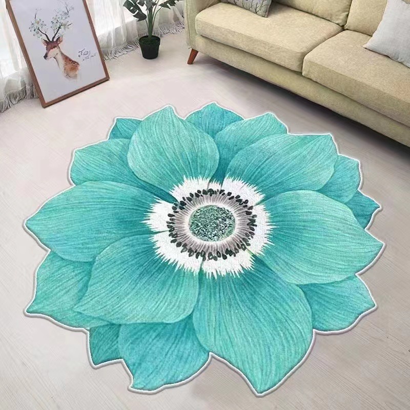 Round Carpet Floor Mat Flower Doormat Nonslip Bathmat Absorbent Carpet