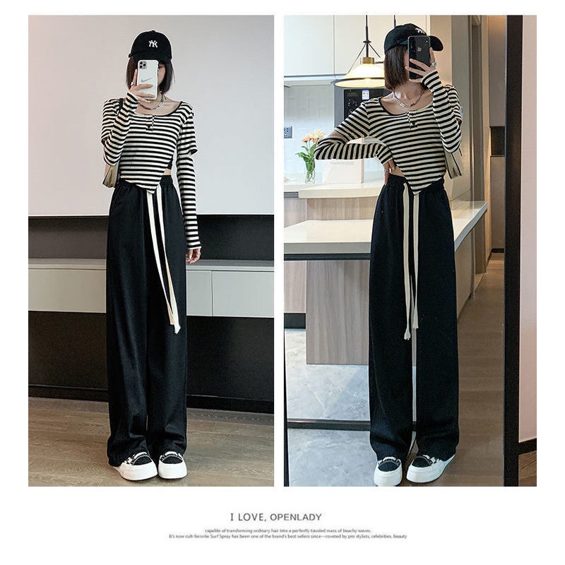 Loose Fit Ice Silk Wide-Leg Pants