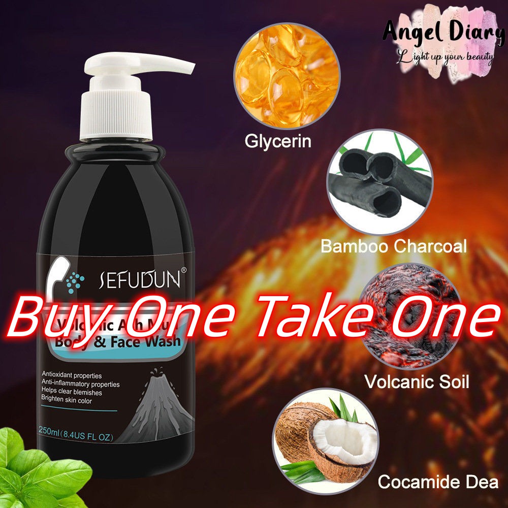 SEFUDUN Volcanic Mud Body Wash with Volcanic Mud Whitens in one wash