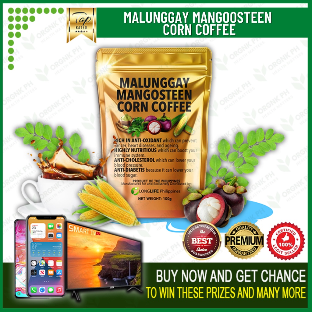 ORGNKPH Organic Mangosteen Malunggay Corn Coffee No Sugar No Caffeine Boost Immune System