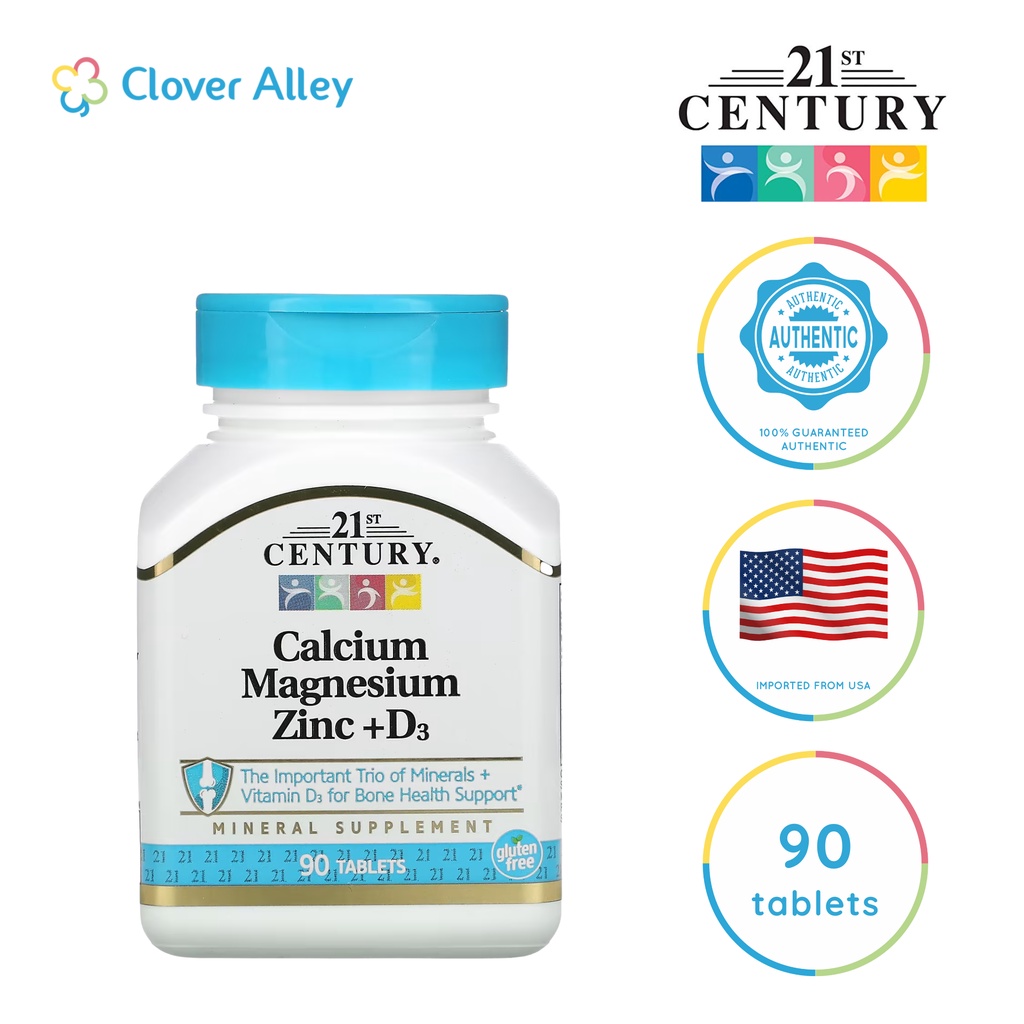 21st Century, Calcium Magnesium Zinc + D3, 90 Tablets(02/2026 expiry