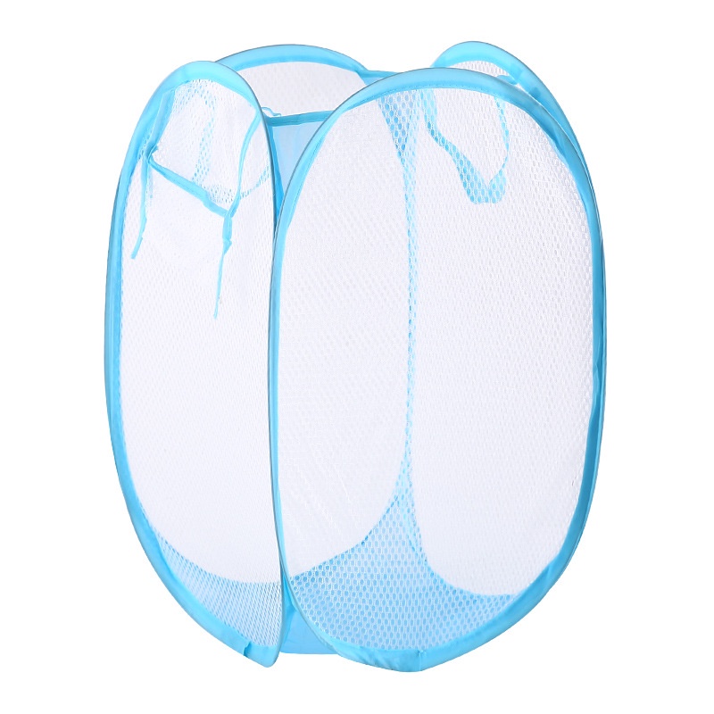 Foldable Pop Up Mesh Washing Laundry Basket Bag Fashion Storage Basket