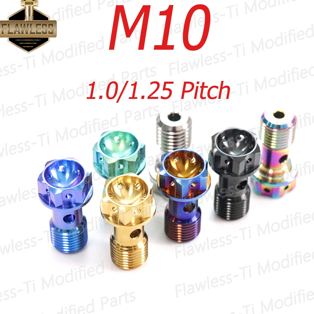 FlawlessTi Gr5 Titanium Banjo Bolt Bleed Bolts Brake Master Cylinder
