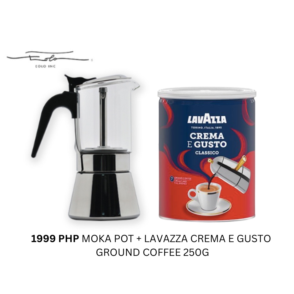 Lavazza Crema e Gusto Classico + Moka Pot for Coffee Shopee Philippines