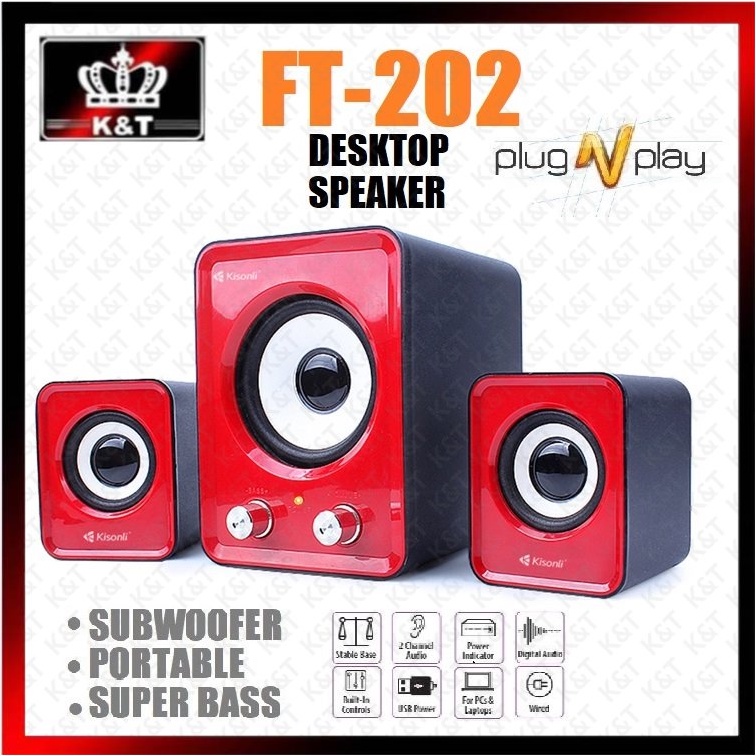 FT202 / S202 Desktop PC Subwoofer Multimedia Portable Speaker Computer
