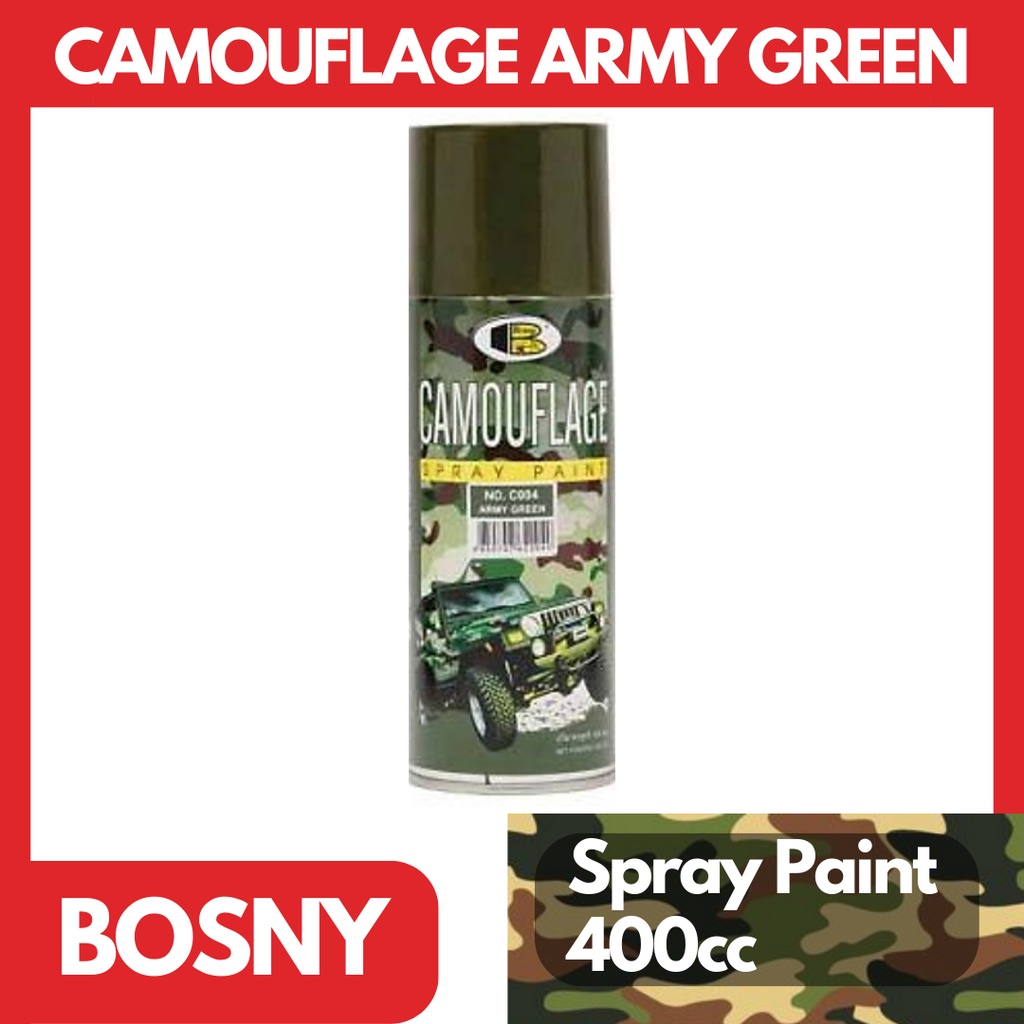Bosny Camouflage Army Green Matte Spray Paint 400cc Shopee Philippines